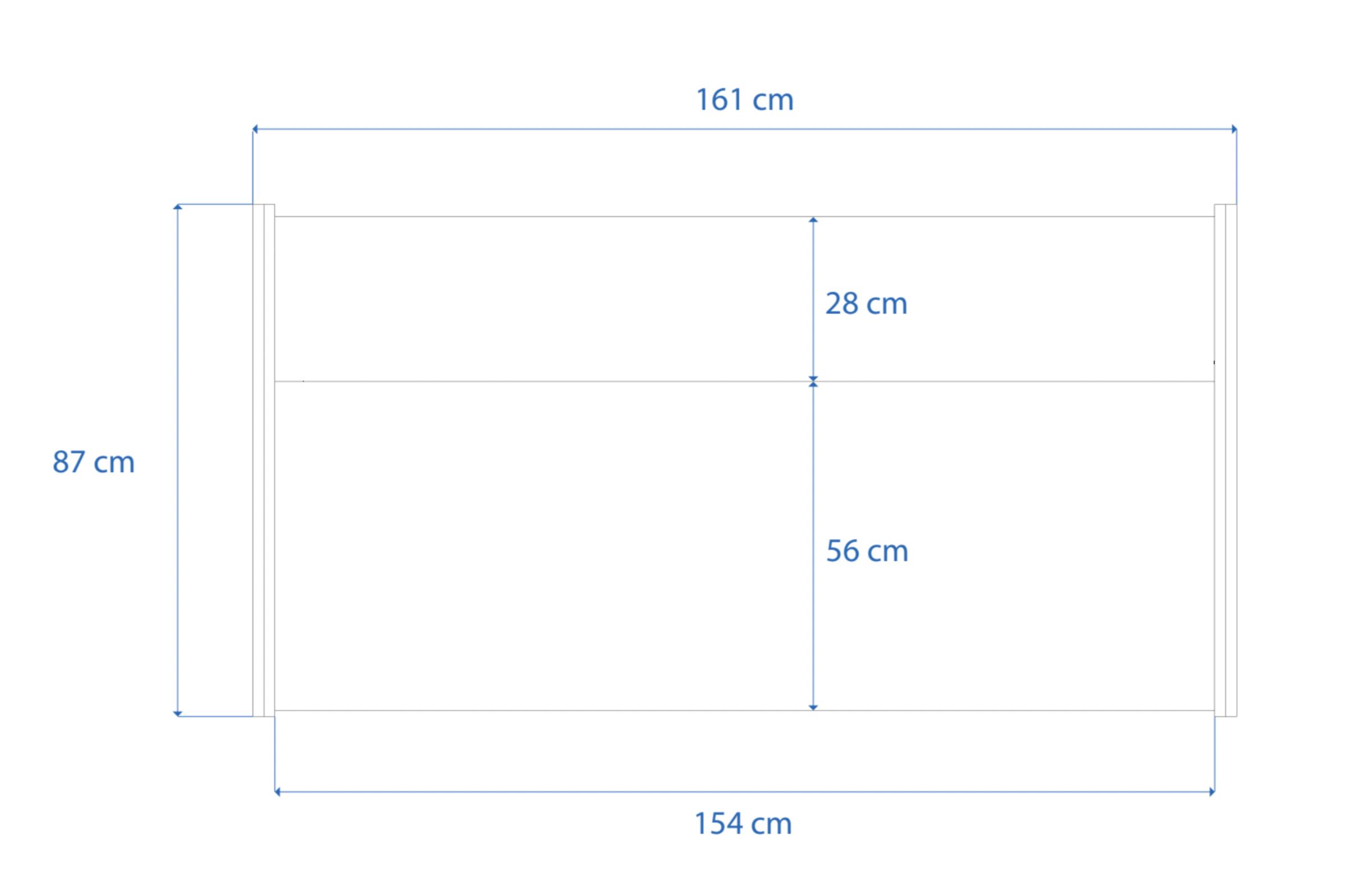 Artist Rise 88 drawing with measurements, from above