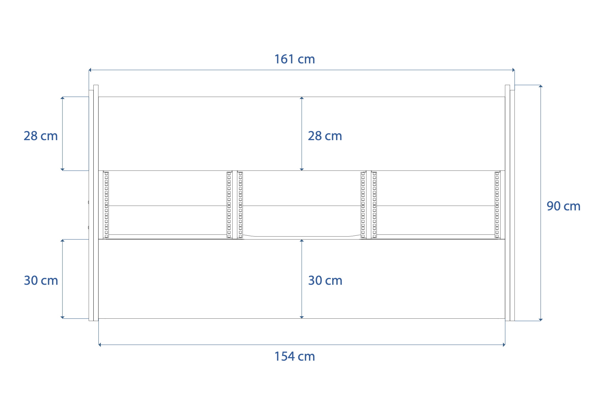 Producer 3 drawing with measurements, from above
