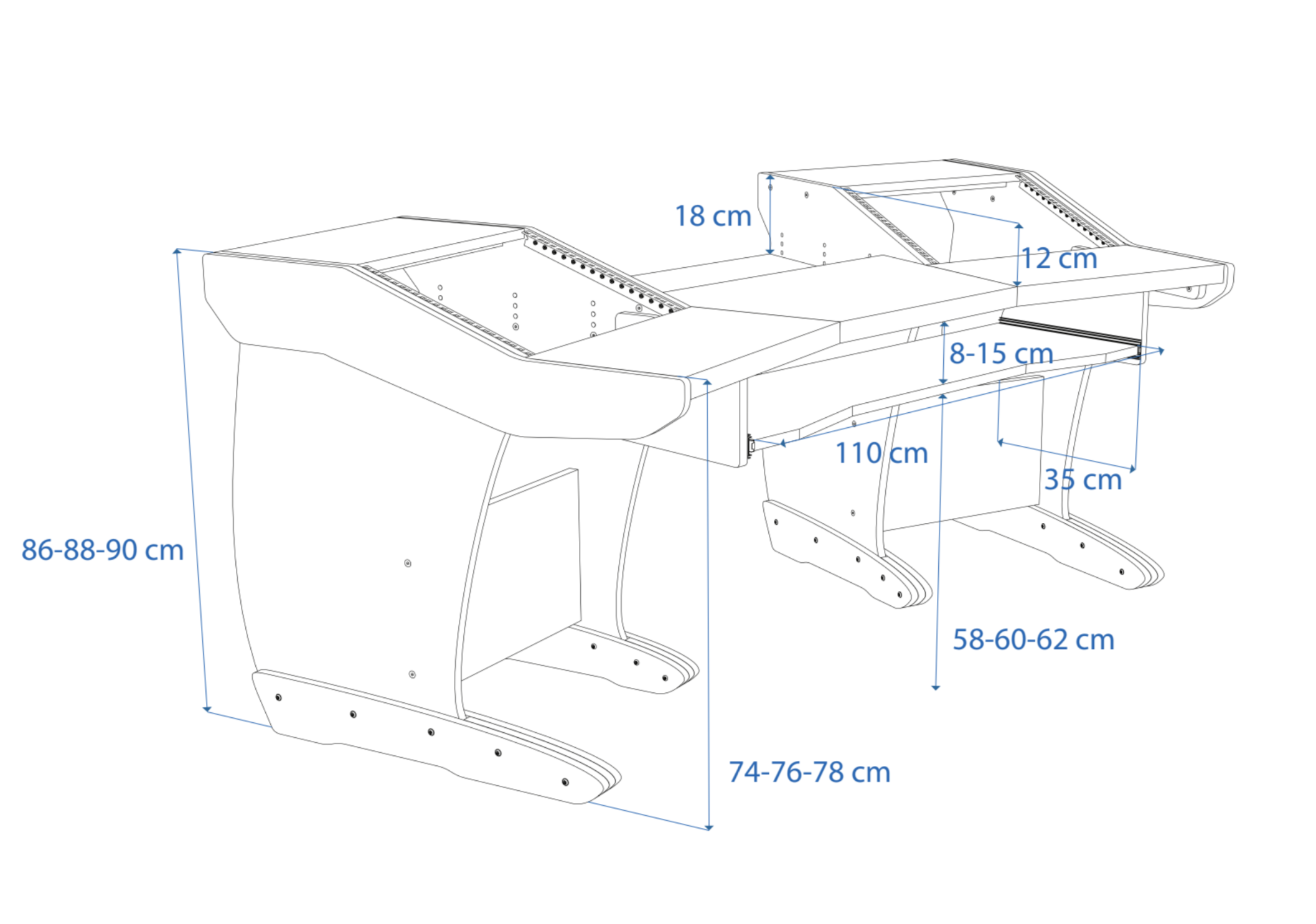 Studio 61 drawing with measurements, perspective