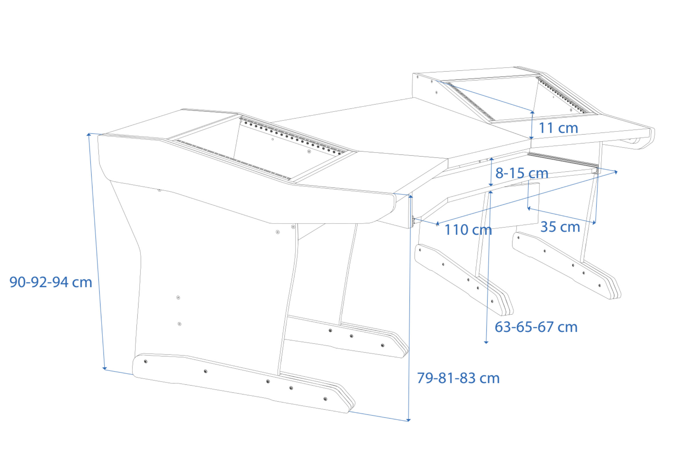 Studio Pro drawing with measurements, perspective
